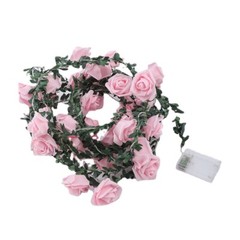 10/20/40/80 LED Rose Flower Fairy String Lights Battery Powered Garland Decor