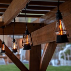 Novelty Lights ST38 LED Outdoor Flicker Flame Oil Lamp String Lights, 10 Light