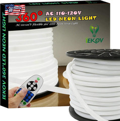 [Upgrade] 360° LED NEON Light, AC 110-120V Flexible 360 Degree LED Neon Strip Li