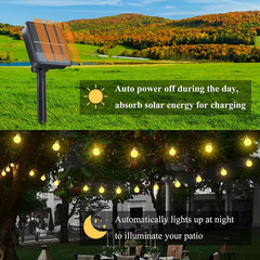 2-Pack 100 LED Solar String Lights for Outsdie, 46FT Crystal Globe Lights with 8