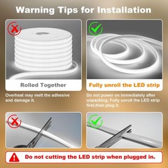 Gliztech IP67 Waterproof COB LED Strip Lights AC 110V-120V Direct Plug, 100FT…