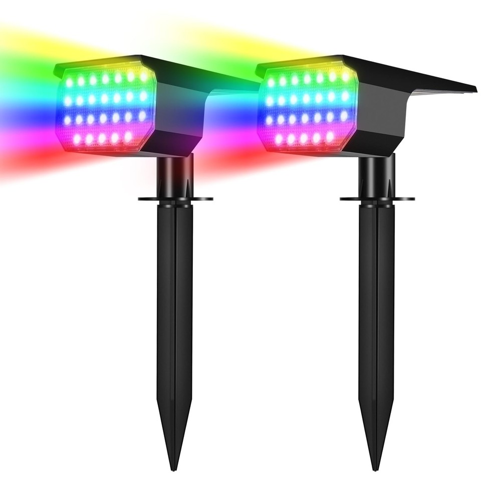 RGB Solar Lights Outdoor Waterproof IP65, 7 Lighting Modes Color Changing 26 …