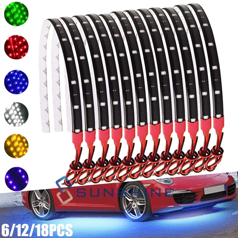For Car Interior Exterior Self-Adhesive 12″ Waterproof Led Strip Light 15LED 12V