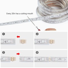 20-50FT LED Strip Rope Light Waterproof Multi Color Changing Free Cut w/ Remote