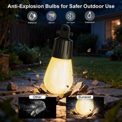 Outdoor String Lights 118FT Smart Patio with 59ft, ‎RGBIC+Warm White