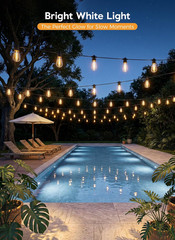 100FT Solar-String-Lights-Outdoor-Waterproof, 31+2LED S14 Shatterproof Bulb, Pat
