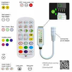 5050 RGB LED strip with Bluetooth-compatible APP controller kit 16.4 ft 32.8 ft