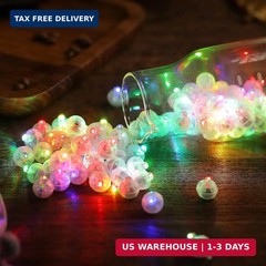 50PCs Mini Led Lights with Hook, Waterproof Round Tiny Led Light for Party Decor
