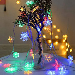 12M Solar Snowflake LED String Lights Fairy Lights Garland Outdoor New Year Chri