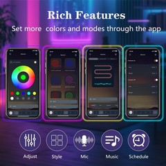 100Ft LED Neon Rope Lights with App and Remote Control, IP65 Waterproof Neon Str