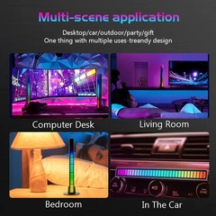 32LED RGB Car Atmosphere Strip Light Bar Music Sync Sound Control Rhythm Lamp US
