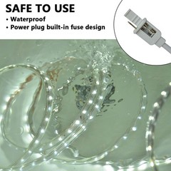 50ft Led Rope Lights Outdoor Waterproof 110v Flexible Daylight White Bright Ligh