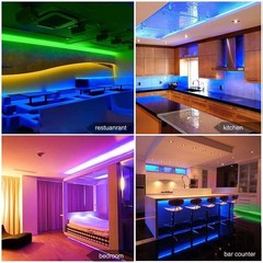 16.4ft Color Changing LED Strip Lights Kit – 44 Keys Remote, Modern Ambiance