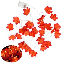 9.8FT Fall Thanksgiving Maple Leaves 30 LED Light Lamp Garland Festival Decor US