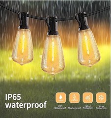50ft LED String Lights with Remote, 25+1 Bulbs Dimmable String Lights for Out…