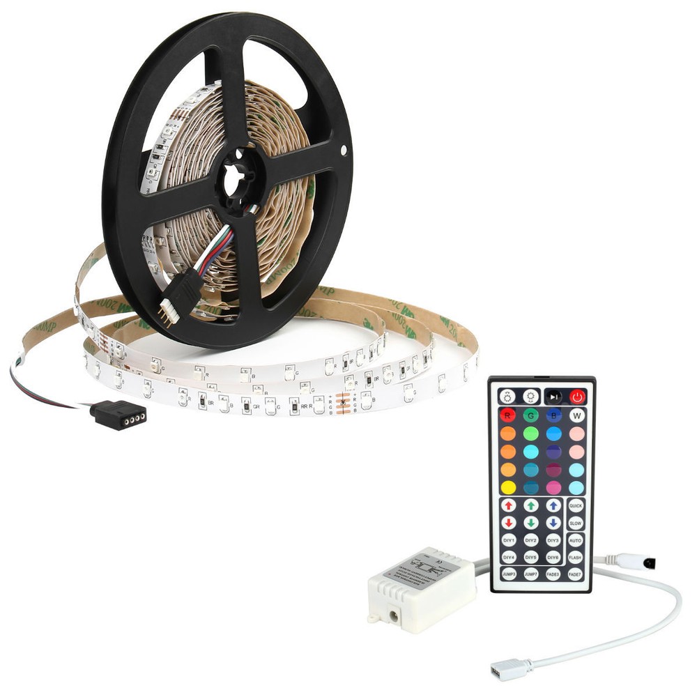 RGB 5M 3528 Non-waterproof LED Strip Light 300leds+44 keys Remote Controller