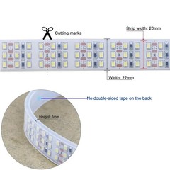 16.4Ft Super Bright Triple Row LED Strip Lights, Daylight White 6000K DC12V 1…