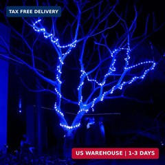 Areful Outdoor 16.4ft Blue LED Strip Lights 120V IP65 Flat Decor 16.4FT,
