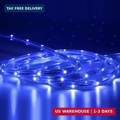 Areful Outdoor 16.4ft Blue LED Strip Lights 120V IP65 Flat Decor 16.4FT,