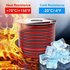 18 AWG 40FT Red & Black PVC Electrical Wire for LED Lighting & Low-Voltage Use