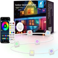 30M RGBIC Smart Eaves Lights Outdoor IP67 Waterproof APP Remote Roof House Decor