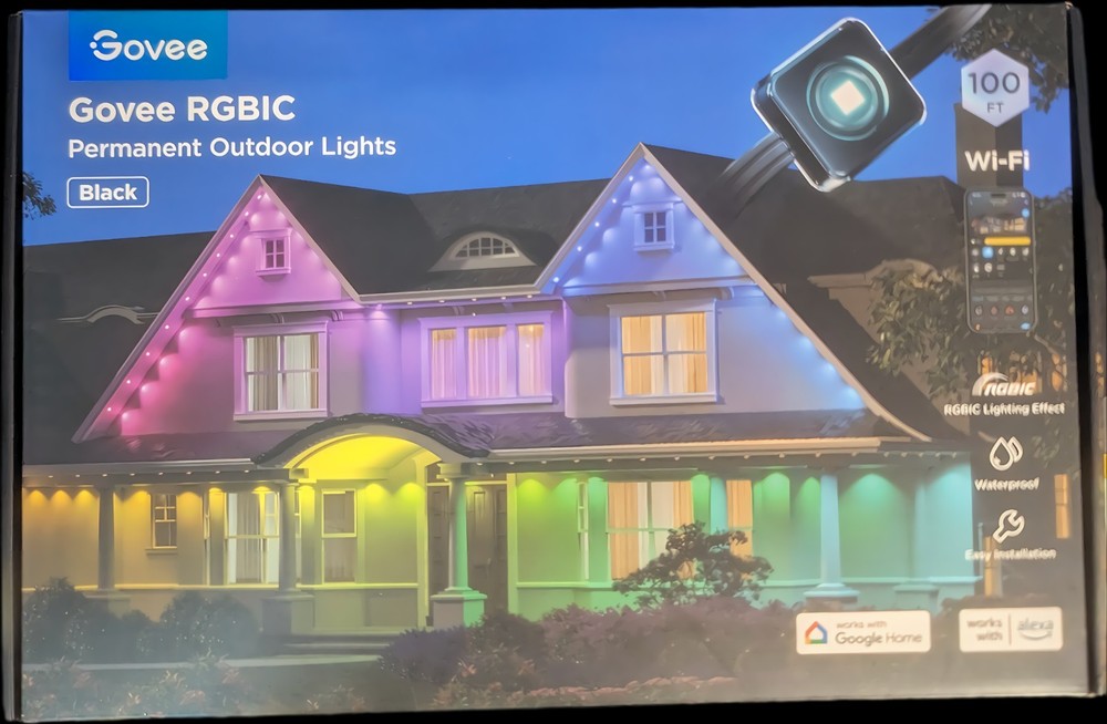 Govee (H705A) – 100′ (Wi-Fi) RGBIC Outdoor Permanent String Lights Kit (Black)