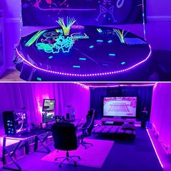 USB LED Strip Light 9.8ft 3M Purple UV Black Light with Switch for Game Room