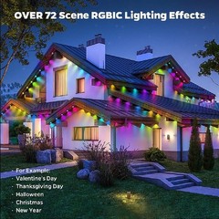 30M RGBIC Smart Eaves Lights Outdoor IP67 Waterproof APP Remote Roof House Decor