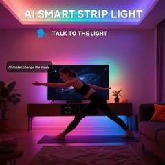 AI Voice Activated Led Lights Strip, Indoor Kids Bedroom Night Lighting RGB I…