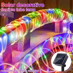 LED Solar Rope Fairy String Strip Lights Outdoor Garden Patio Backyard Pool USA