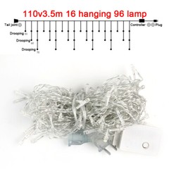 96-480 LED Hanging Icicle Curtain Lights Outdoor Fairy String Xmas Wedding Lamp