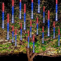 LED Meteor Shower Rain Lights Outdoor Connectable Raindrop Holiday Decor 8 Tubes