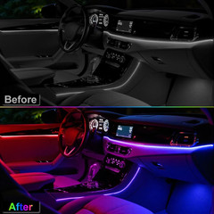 Acrylic Interior Car Ambient Lighting Kits, LED Strip Lights with Wireless APP,