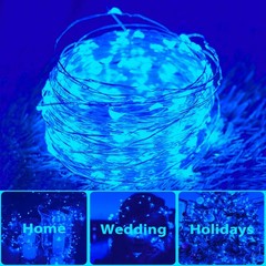 2 Pack 100 Led Solar Powered Copper Wire String Lights Outdoor Waterproof 8 Mode