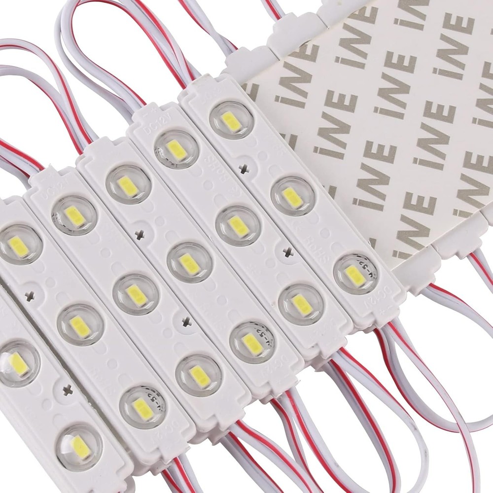 200PCS LED Module 12V DC 6500K White 1W Waterproof Decorative for Letter Signs