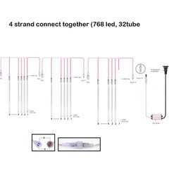 8 Tubes 192 LED Meteor Shower Rain Lights 11.8 inches Cascading Icicle Lights