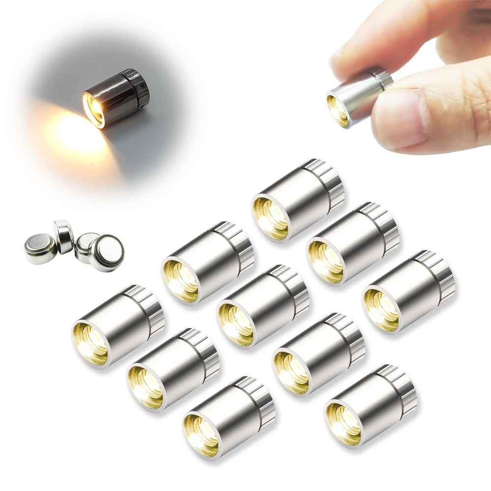 10 Pack Tiny Miniature LED Lights Battery Powered Warm White DIY Craft Dollhouse