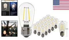 Energy Saving Dimmable LED Bulbs – Outdoor String Lights – Vintage Filament