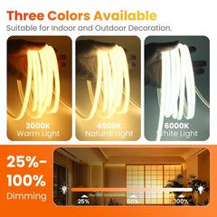 110V COB Neon LED Strip Lights Dimmer Flexible Light Indoor Outdoor Waterproof