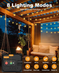 2 Pack Solar String Lights Outdoor Waterproof, Total 98 FT 100 LED Solar Powered