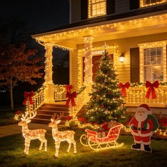 4 Pack Solar String Lights 132Ft LED Christmas Twinkle String Light Outdoor