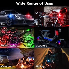Magnetic 4-Pc Wireless LED Strobe Lights for Cars & Bikes – Waterproof, USB,