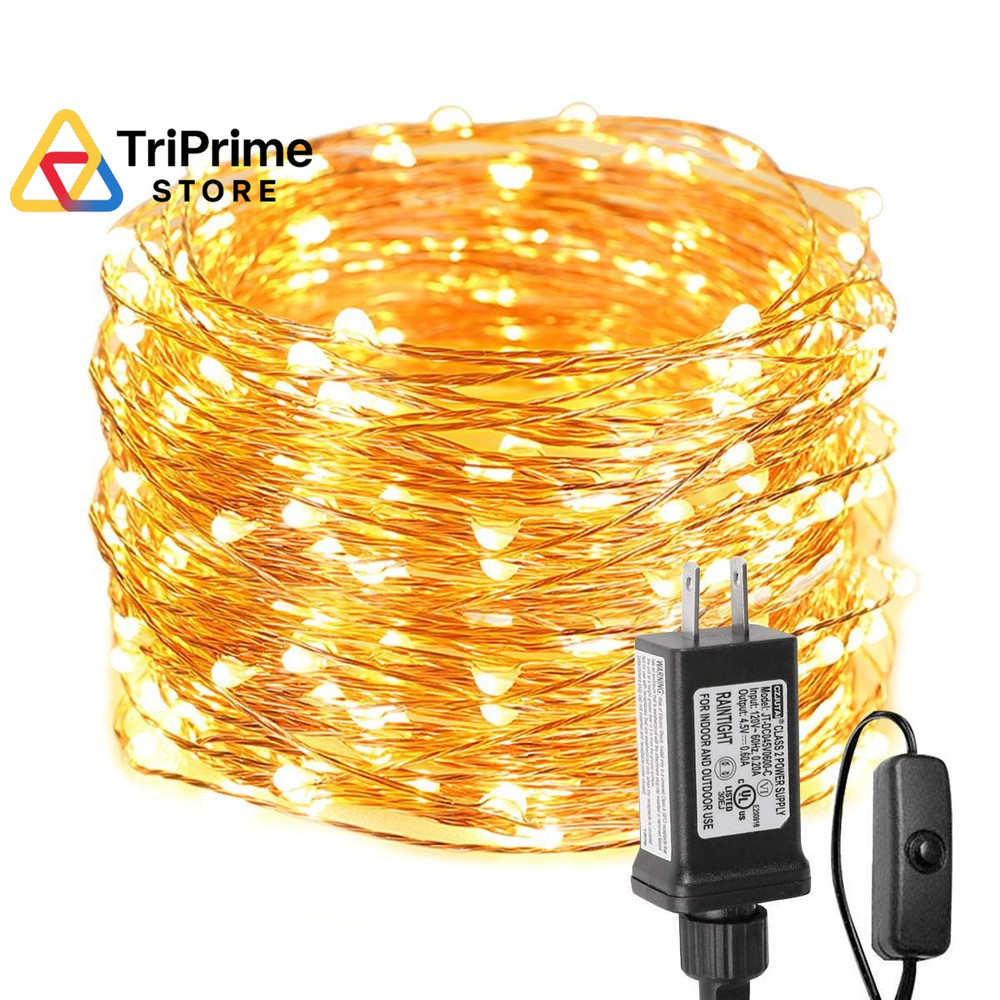 Lighting EVER Plug in Fairy Lights with Switch 66 ft, Warm White 2700-3000K