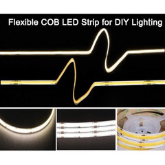 12/24V Flexible COB LED Strip Light 384/528LEDs High Density Tape Car Boat Decor