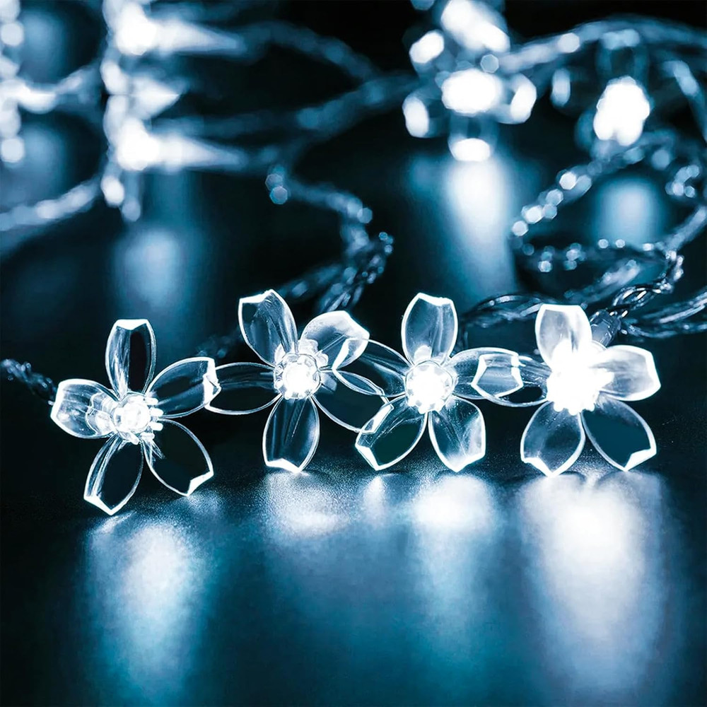 33Ft 100 LED Cool White Cherry Blossom String Lights for Indoor Outdoor Decor