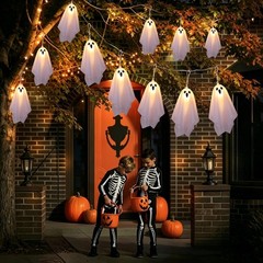 9FT Battery Powered Halloween Decoration Ghost Garland Lights Banner Party Decor