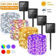 Outdoor Solar Fairy Lights String Copper Wire Waterproof Garden Decor 100/200LED