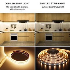 COB LED Strip Light 3000K Warm White 2400 LEDs Dimable RF Remote UL Power Supply