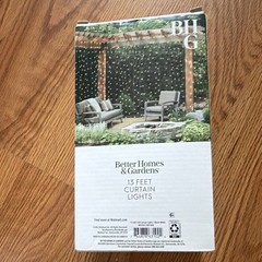Better Homes & Gardens 13 ft Outdoor Curtain Lights Warm White LED Black 240