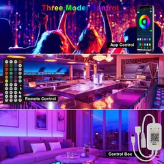65ft 50ft Smart Bluetooth 5050 LED Strip Lights Phone Remote Color Changing Kits